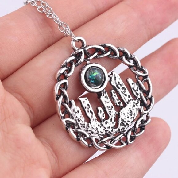 Stones Circle Henge Outlander Amulet Stonehenge Opal Gemstone Pendant Necklace - Picture 1 of 6